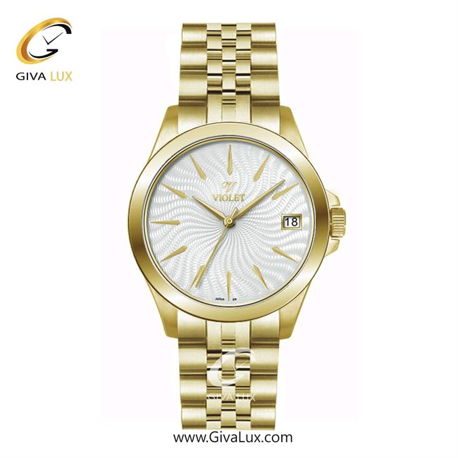 ساعت مچی اورجینال زنانه ویولت VIOLET طلایی | طلایی| نقره ای| کد رفرنس 0592/2 سایز متوسط 